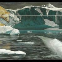 Nanuq Qilalugaq (ours polaire et béluga en inuit )  -  50 x 100 cm  -  Disponible